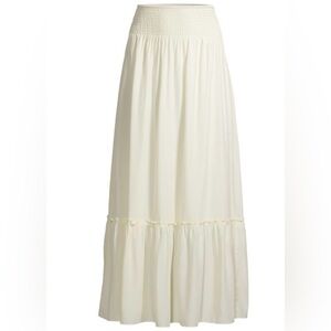 WeWoreWhat | Tiered Ivory Ruffle Maxi Skirt (M)